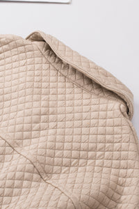 Retro Quilted Flap Pocket Button Shacket