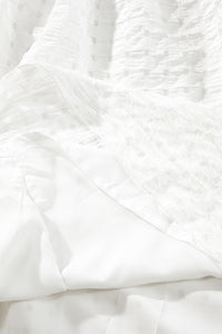 White Plaid Ruffled Straps Flowy Sleeveless Dress