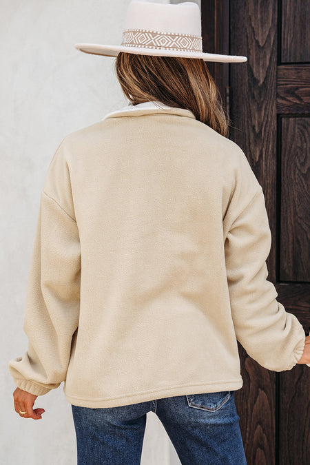 Fleece Patchwork Sweatshirt