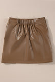 Bowknot Faux Leather Mini Skirt