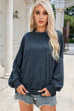 Drop Shoulder Crew Neck Pullover Sweatshirt