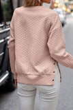 Pale Chestnut Textured Quarter Zip Raglan Sleeve Sweatshirt