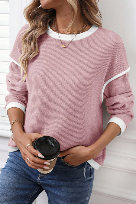 Contrast Loose Top