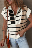 Colorblock Quarter Zip Collar Sweater Vest