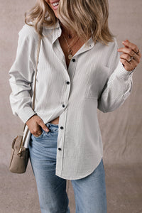 Roll-Tab Sleeve Pocketed Long Shirt