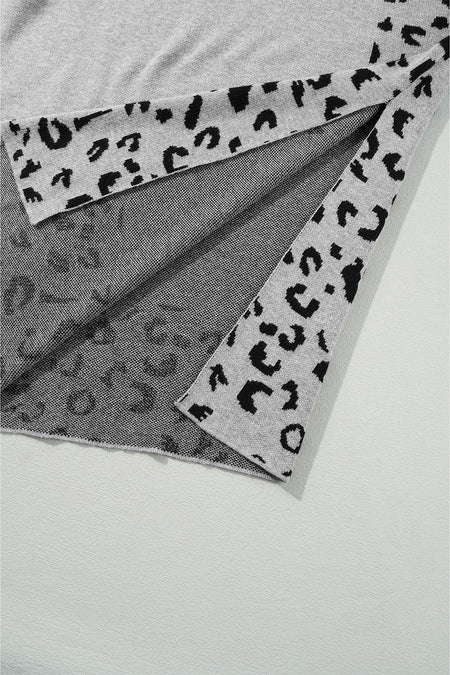 Leopard High Neck Oversized Sweater