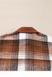 Plaid Corduroy Patchwork Chest Pocket Shacket