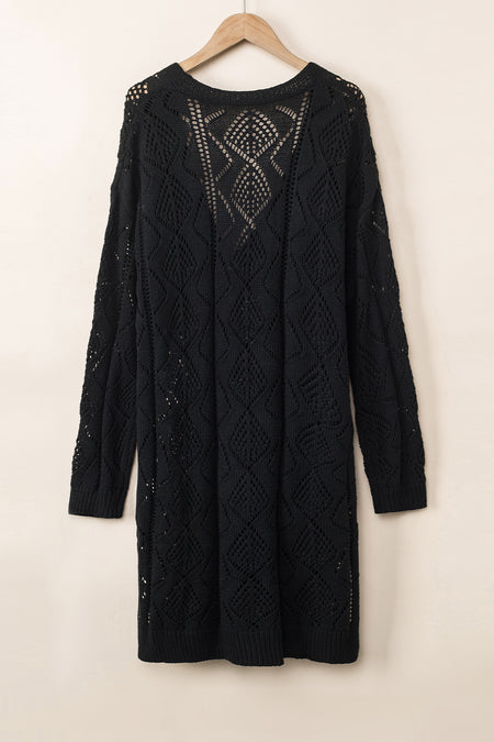 Hollow-out Openwork Knit Cardigan