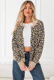 Leopard Chunky Knitted Cardigan Sweater
