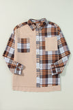 Thermal Knit Plaid Patchwork Shacket