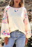 Floral Patchwork Balloon Sleeve Blouse