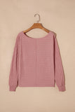 Ribbed Round Neck Knit Long Sleeve Top