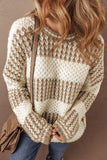 Stripe Drop Shoulder Round Neck Loose Sweater