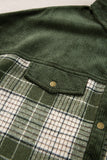 Snap Buttons Colorblock Plaid Shacket