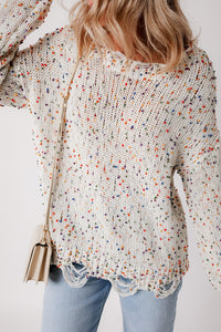 Confetti Distressed Knit Sweater