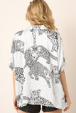 Cheetah Print Buttoned Half Sleeve Shirt