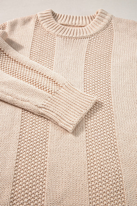 Cable Knit Ribbed Loose Sweater