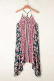 Bohemian Floral Patchwork Print Long Sundress