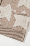 Sherpa Star Sweater Pocketed Cardigan