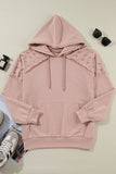 Rivet Stud Raglan Sleeve Hoodie with Pocket