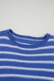 Stripe Drop Shoulder Casual Sweater