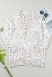 Confetti Rib Knit Long Sleeve Cardigan