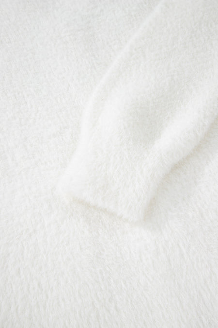 Fuzzy Buttoned Front Midi Solid Cardigan