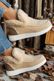 Suede Stitching Patchwork Plush Lined Anklet Boots