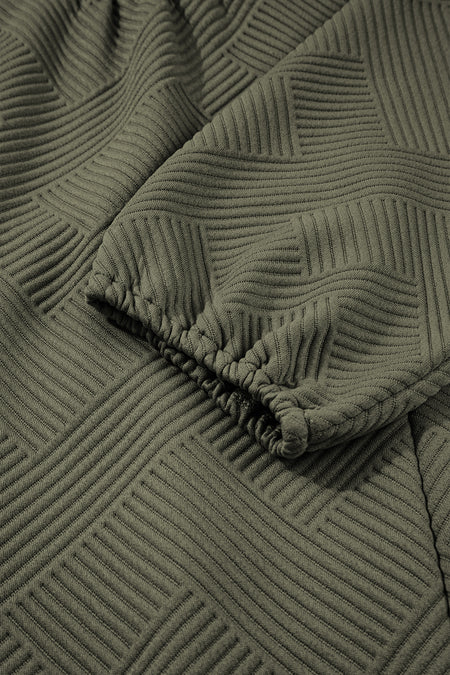 Quarter Zip Textured Mini Dress