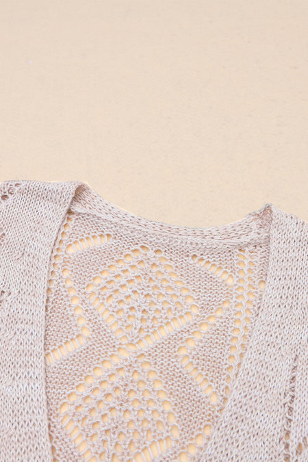 Hollow-out Openwork Knit Cardigan