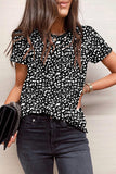 Animal Spotted Print Round Neck Long Sleeve Top