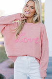 Corded Love Script Graphic Baggy Sweater