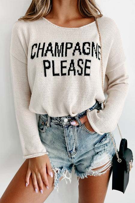 Champagne Please Graphic Sweater