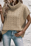 Cable Knit Turtleneck Batwing Sleeve Sweater
