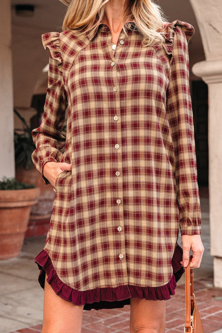 Ruffled Shirt Dress