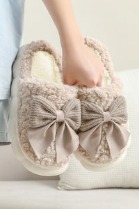 Bowknot Plush Slippers