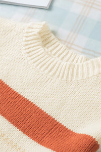 Drop-shoulder Color Block Sweater