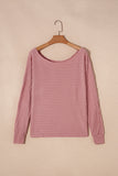 Ribbed Round Neck Knit Long Sleeve Top