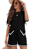 Contrast Trim Tee and Shorts Set