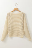 Open Knit Bracelet Sleeve Sweater