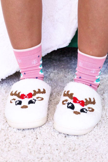 Christmas Cartoon Pattern Plush Slippers