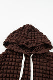 Dark Brown Bubble Textured Waffle Hoodie