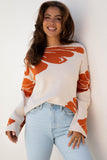 Flower Pattern Oversized Sweater