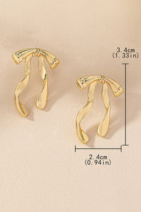 Gold Bow Knot Plated Alloy Stud Earrings