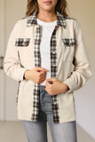 Plaid Patchwork Waffle Thermal Knit Shacket