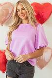 O Neck Puff Sleeve Blouse