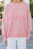 Corded Love Script Graphic Baggy Sweater