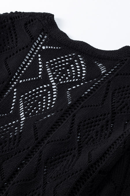 Hollow-out Openwork Knit Cardigan