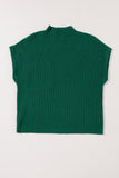 Patch Pocket Ribbed Knit Short Sleeve Sweater