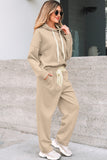 Pullover Hoodie and High Waist Pants Set